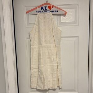 Eyelet White Sleeveless Dress
